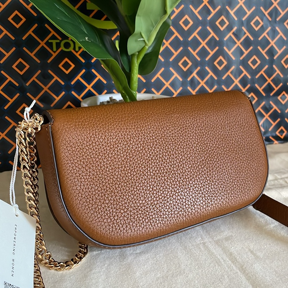 New✨ Tory Burch chelsea pebbled crossbody bag (brown) - Picture 9 of 15